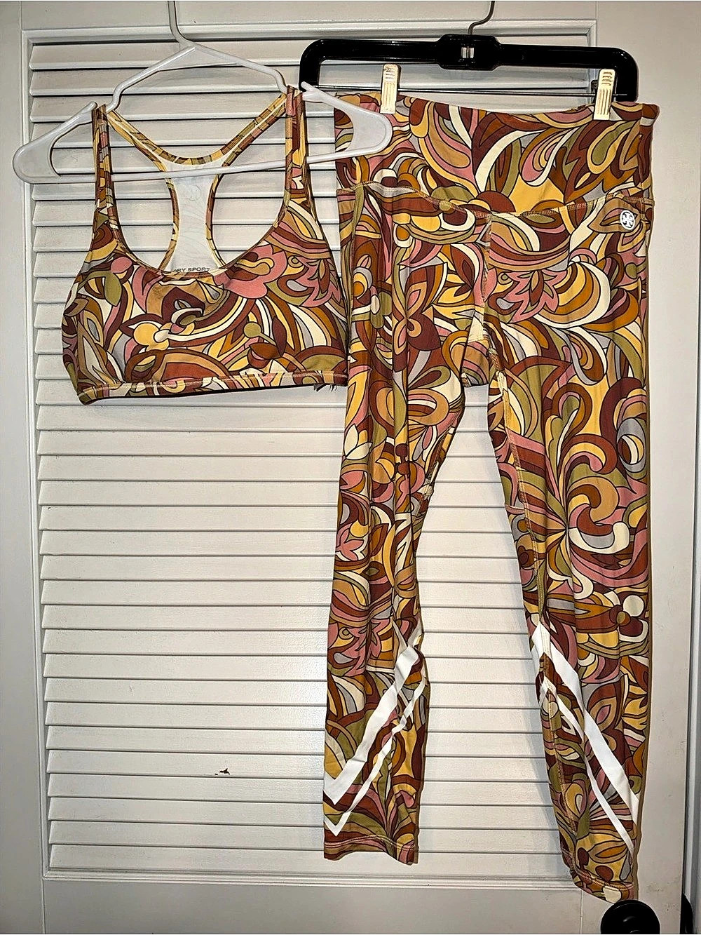 Tory Burch Tory Sport Printed Sports Bra & Leggings Large Like New